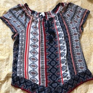 Red white and blue top